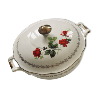 Old earthenware tureen made in France by Sarreguemines