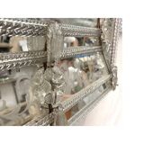 Venetian Rectangular Floreal Hand-Carving Wall Mirror in Murano Glass Style