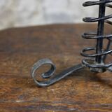 Brutalist wrought iron spring lamp base