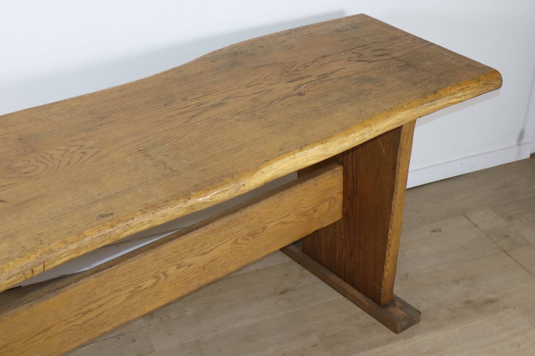 Brutalist solid wood dining table - 1950s/60s
