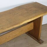 Brutalist solid wood dining table - 1950s/60s