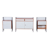 Restored MidCentury Cabinet Set, Mahogany, Revived Polish, Central Europe, 1950s
