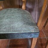 Pair of bridge armchairs in decorated skai