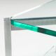 Two-tier glass side table with aluminium frame