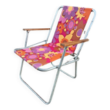 Chaise de camping pliante vintage années 70