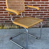 Cesca model design chair with armrests chrome version