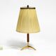 Lampe de table en laiton et teck par Kalmar, années 50