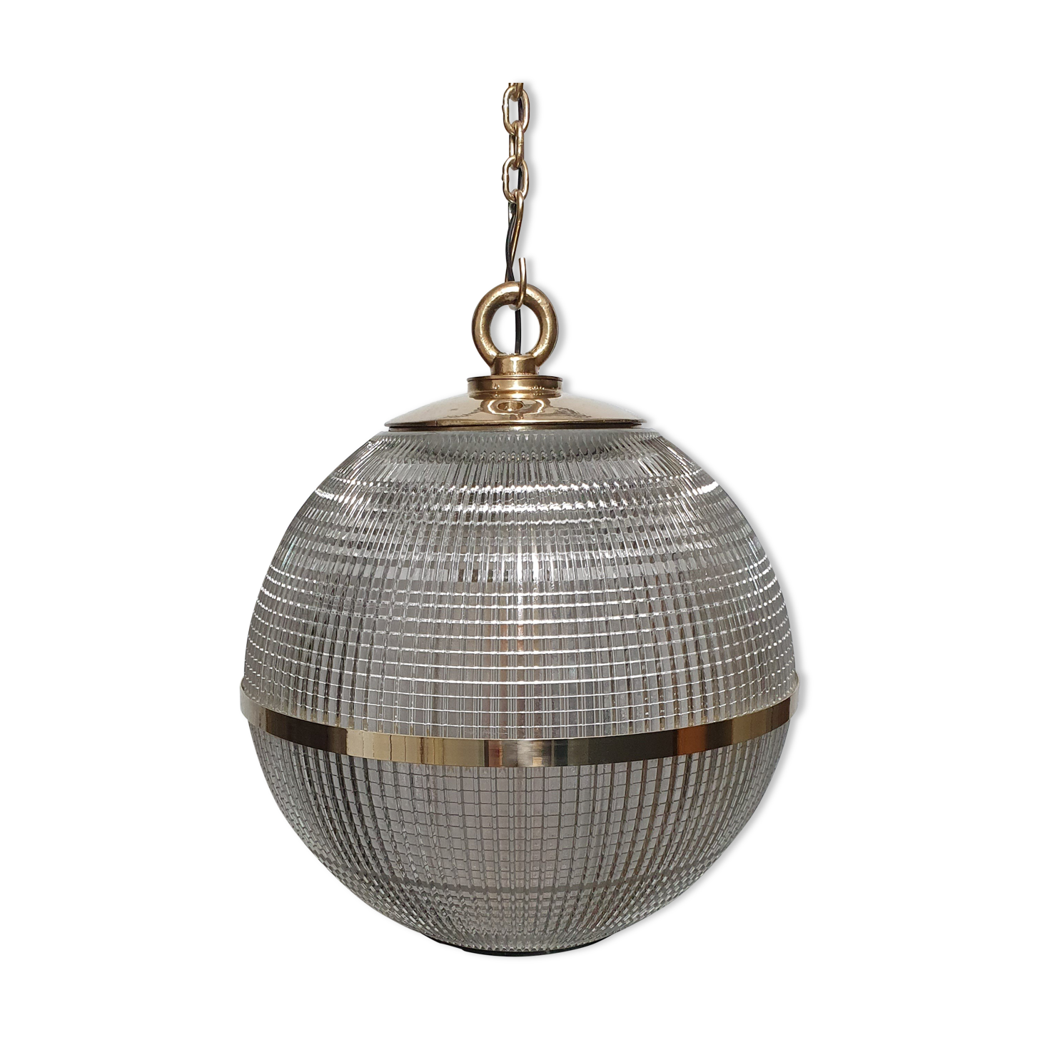 Holophane globe suspension 45cm brass