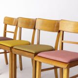 Lot de 6 chaises de salle à manger allemandes vintage, années 1950-1960 | Structure en hêtre