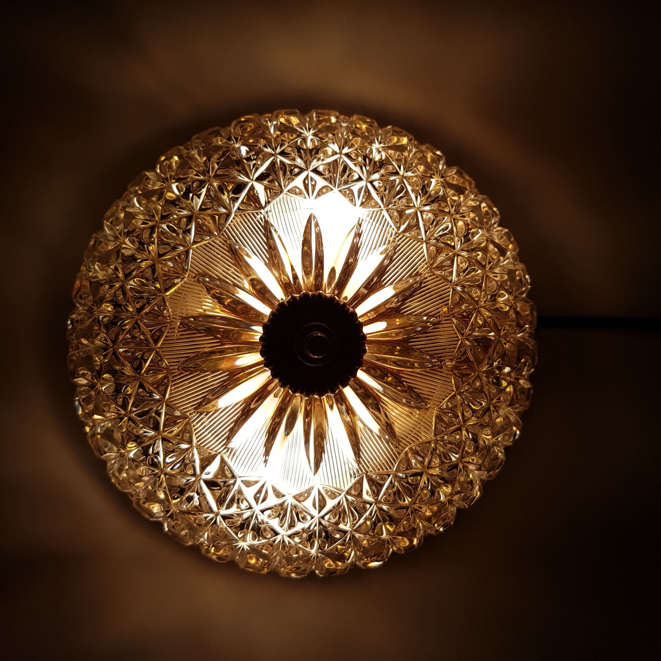 Ceiling light globe glass and brass
