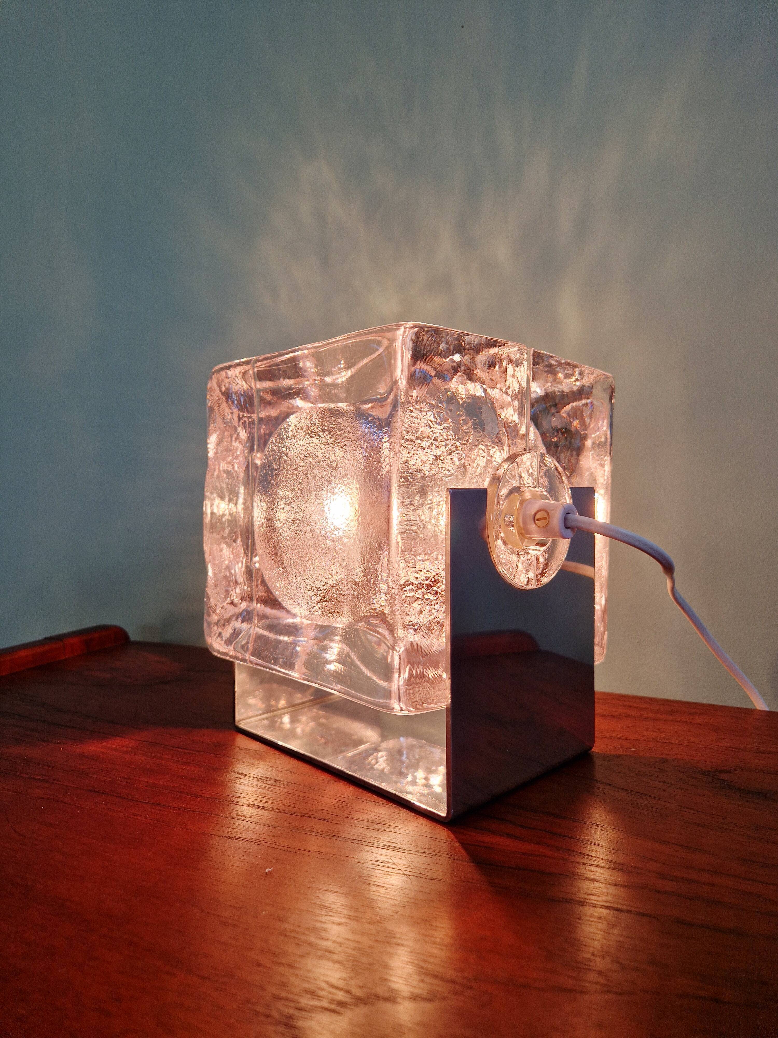 Scandinavian lamp Ice Cube, Pukeberg (Sweden), 1970