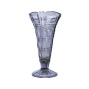 Mid-century modern vase, pressed amethyst glass, Huta Libohovice, Czechoslovakia, 1960s