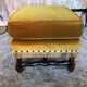 Jean Roche footrest in velvet and wood
