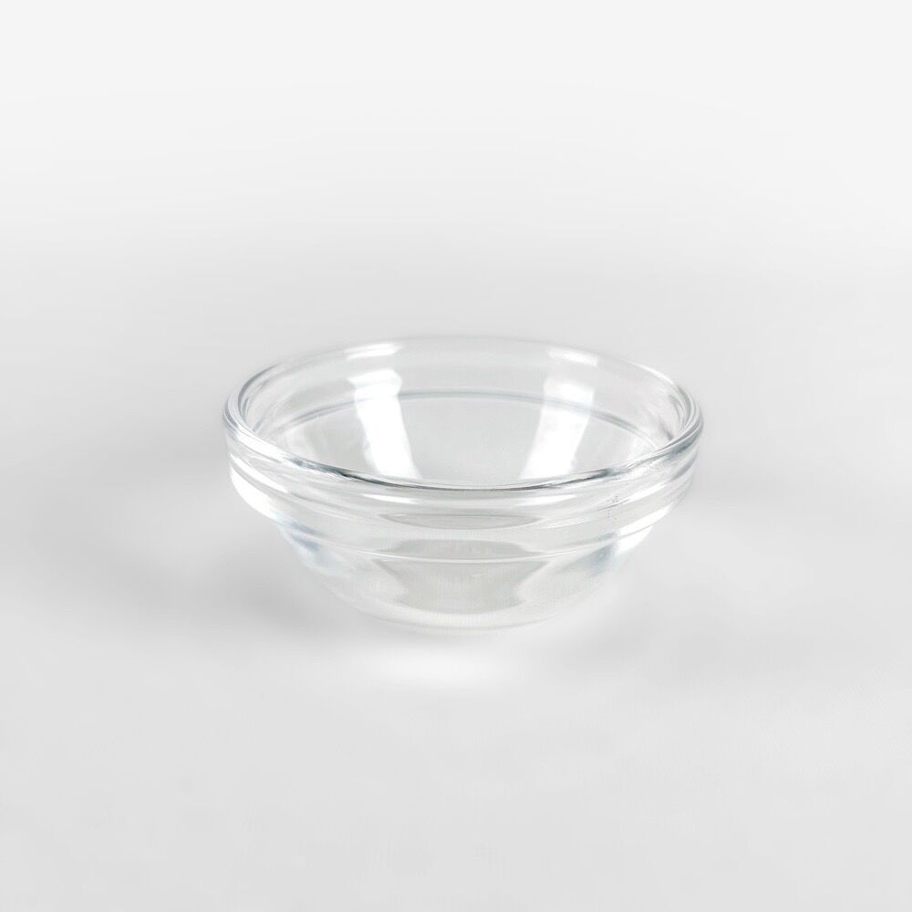 Silver metal and glass caviar serving