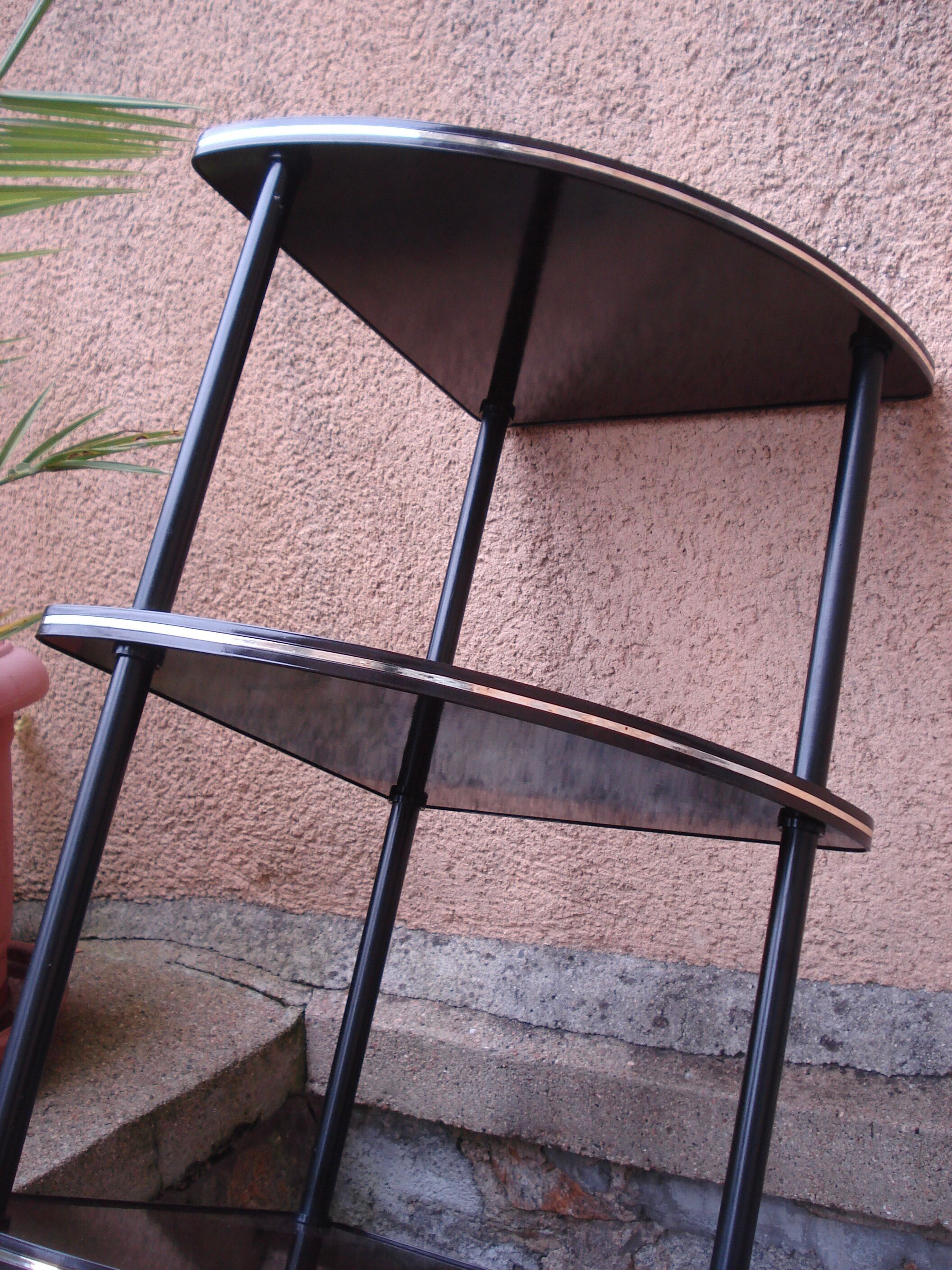 Etagere d’angle vintage 1960 formica 4 plateaux