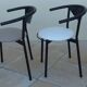 6 Chaises de style gondole structure métallique cossu et simili cuir
