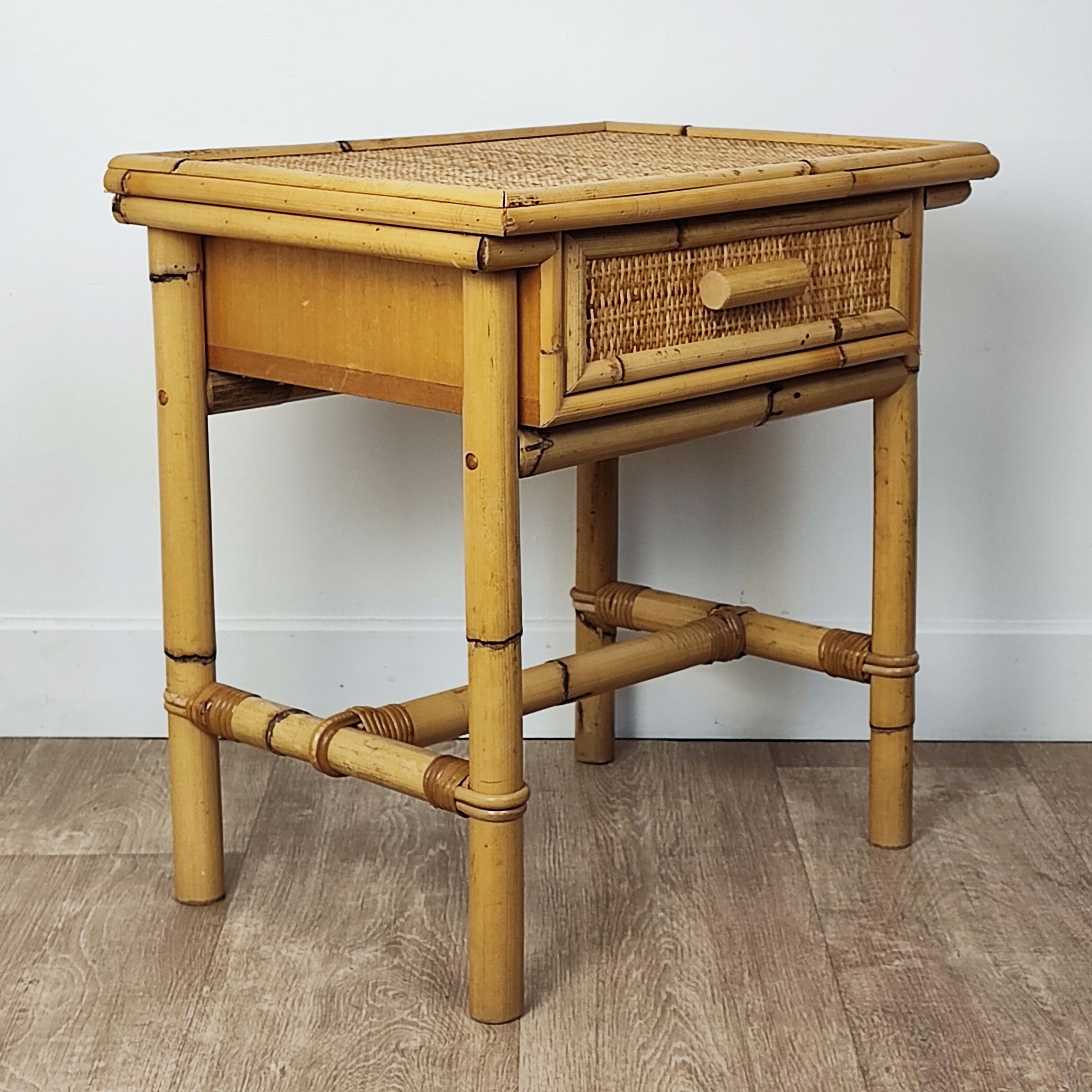 Rattan bedside table