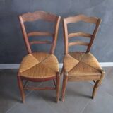 2 old straw chairs