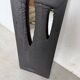 Brutalist hammered mirror, free-form, patinated metal.