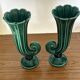Pair of Art Deco vases circa 1920 - green glazed ceramic