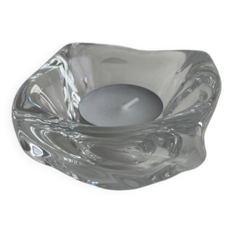 Cendrier/bougie chauffe-plat en verre Daum France