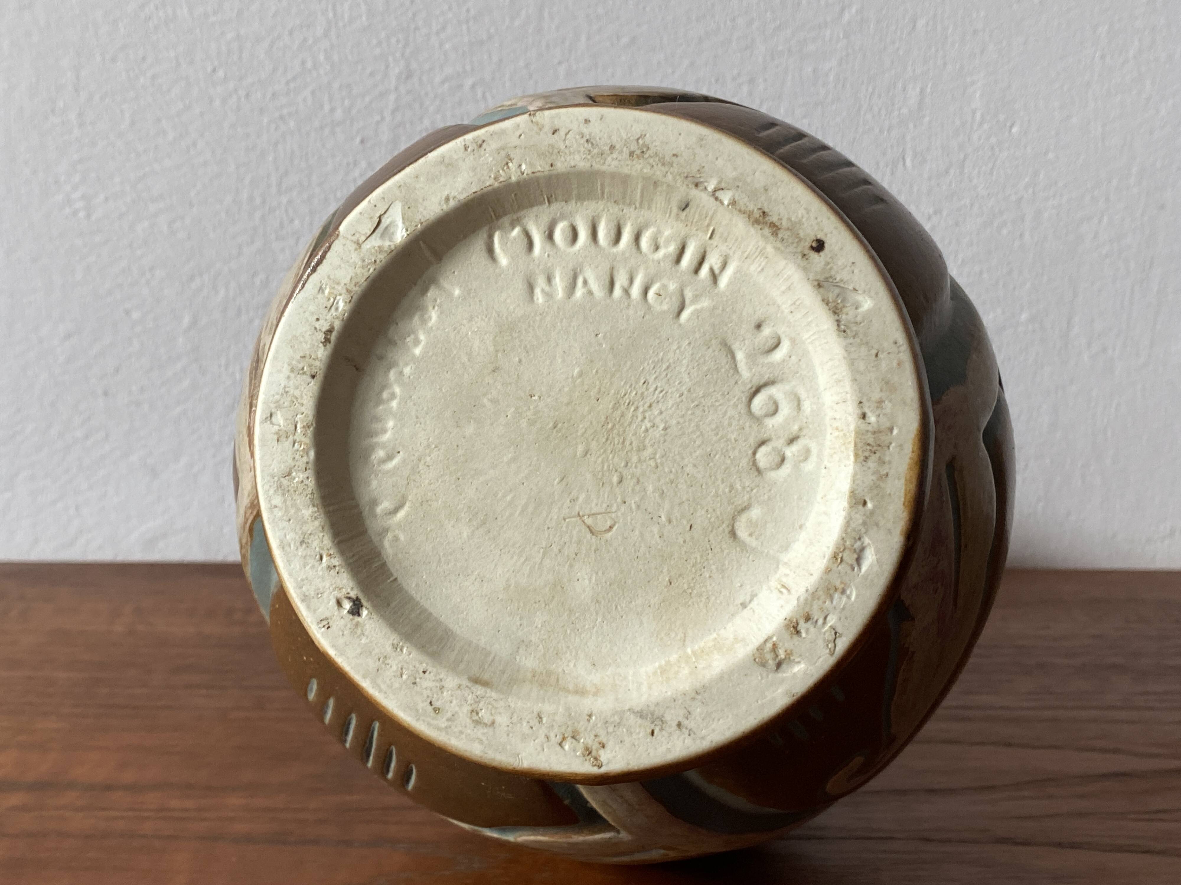 Imposing enamelled stoneware vase Mougin Nancy by Legrand - Art Deco