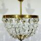 2-light brass and crystal ceiling light