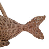 Panier porte bouteille poisson en osier
