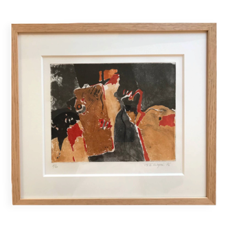 Gravure aquatinte,1976,de Thibaut de RÉIMPRÉ ( 1949-2023).