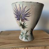 Vintage Ceramic Vase with SAVOIE Thistles