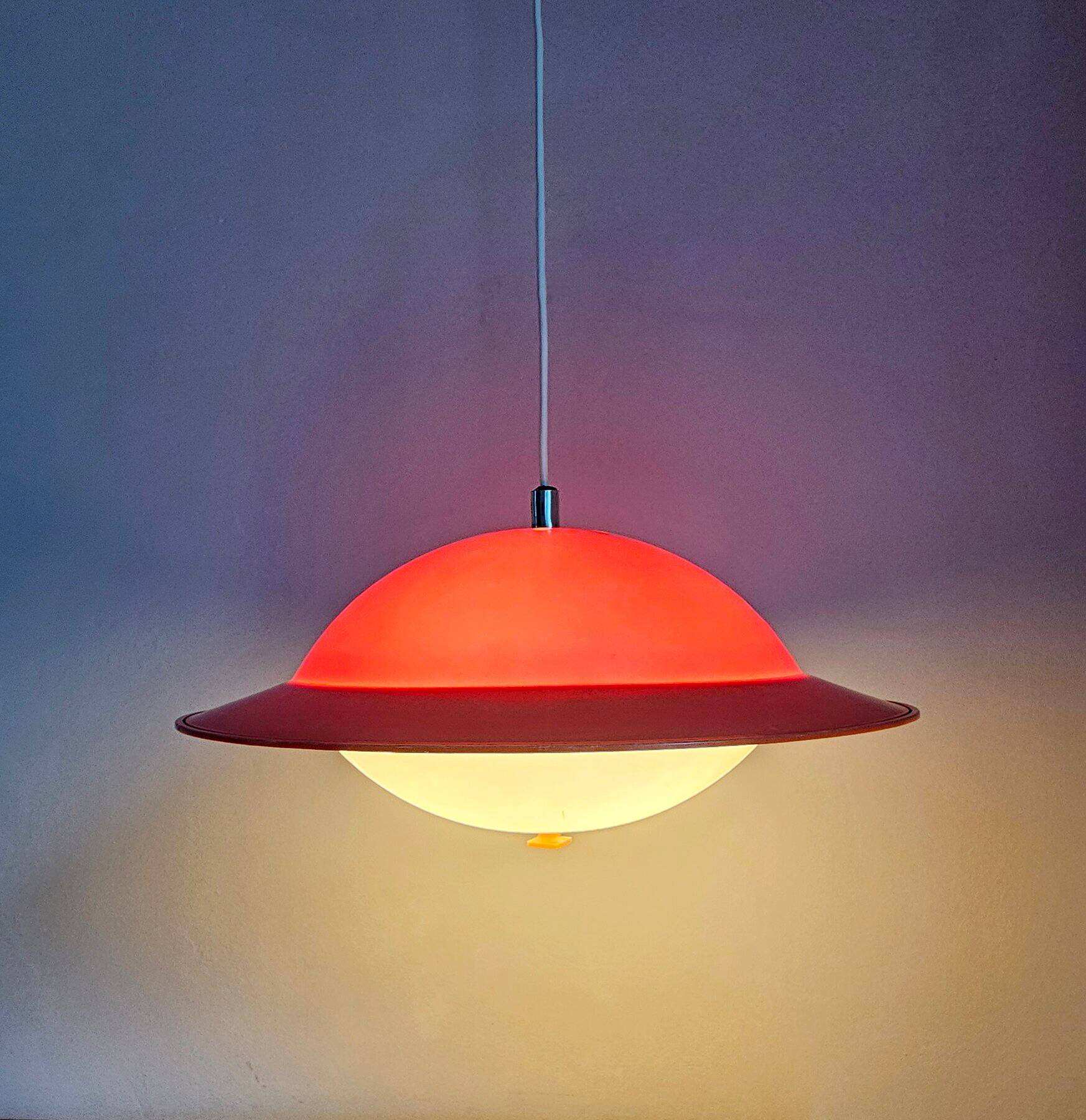 Vintage Two-Tone Pendant Lamp • UFO • Space Age • 1960