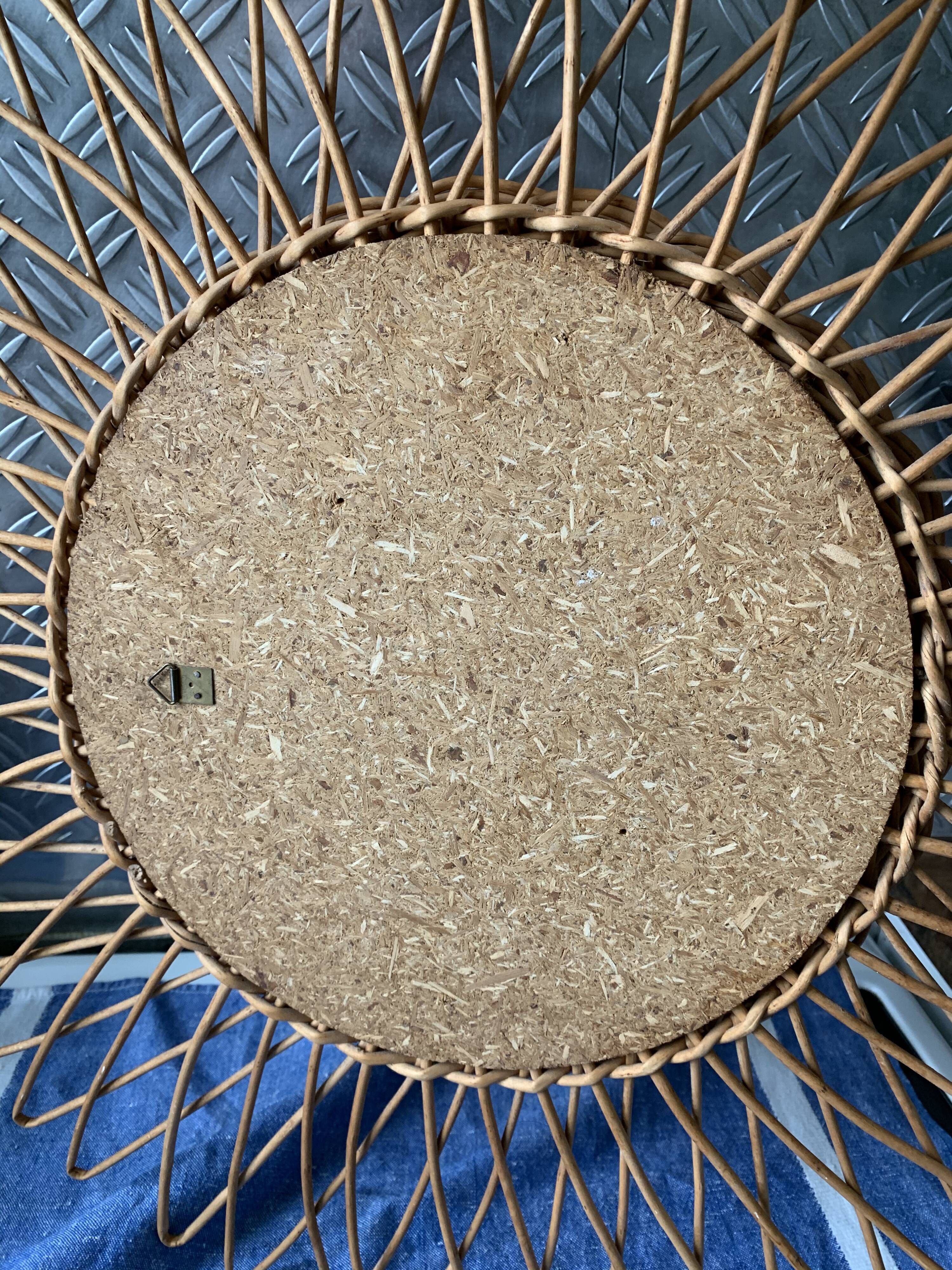 Vintage rattan sun mirror