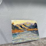 Old landscape painted with a knife