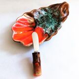 Butter dish with vintage Vallauris serving knife