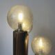 Vintage 'Model 19' Temde Leuchten table lamp in wood and hand blown glass