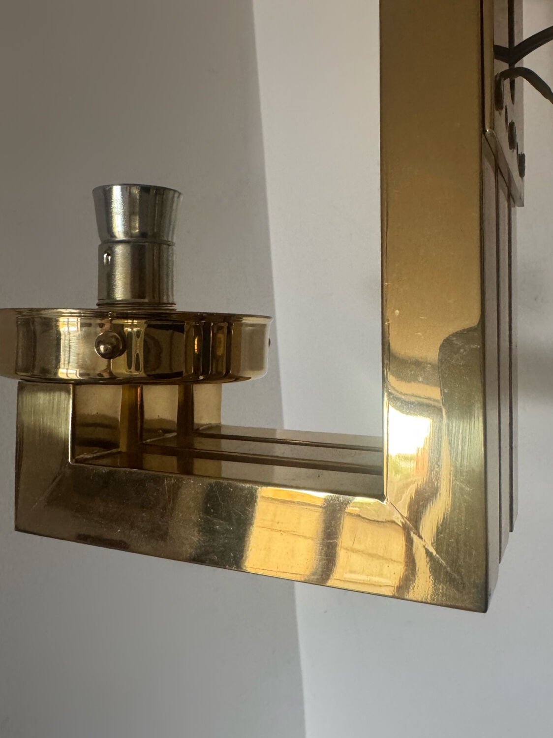 Opaline brass wall lights from the 1970s.