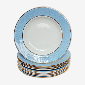8 hollow plates L'amandinoise Bleu