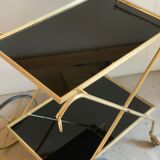 Brass and glass service trolley