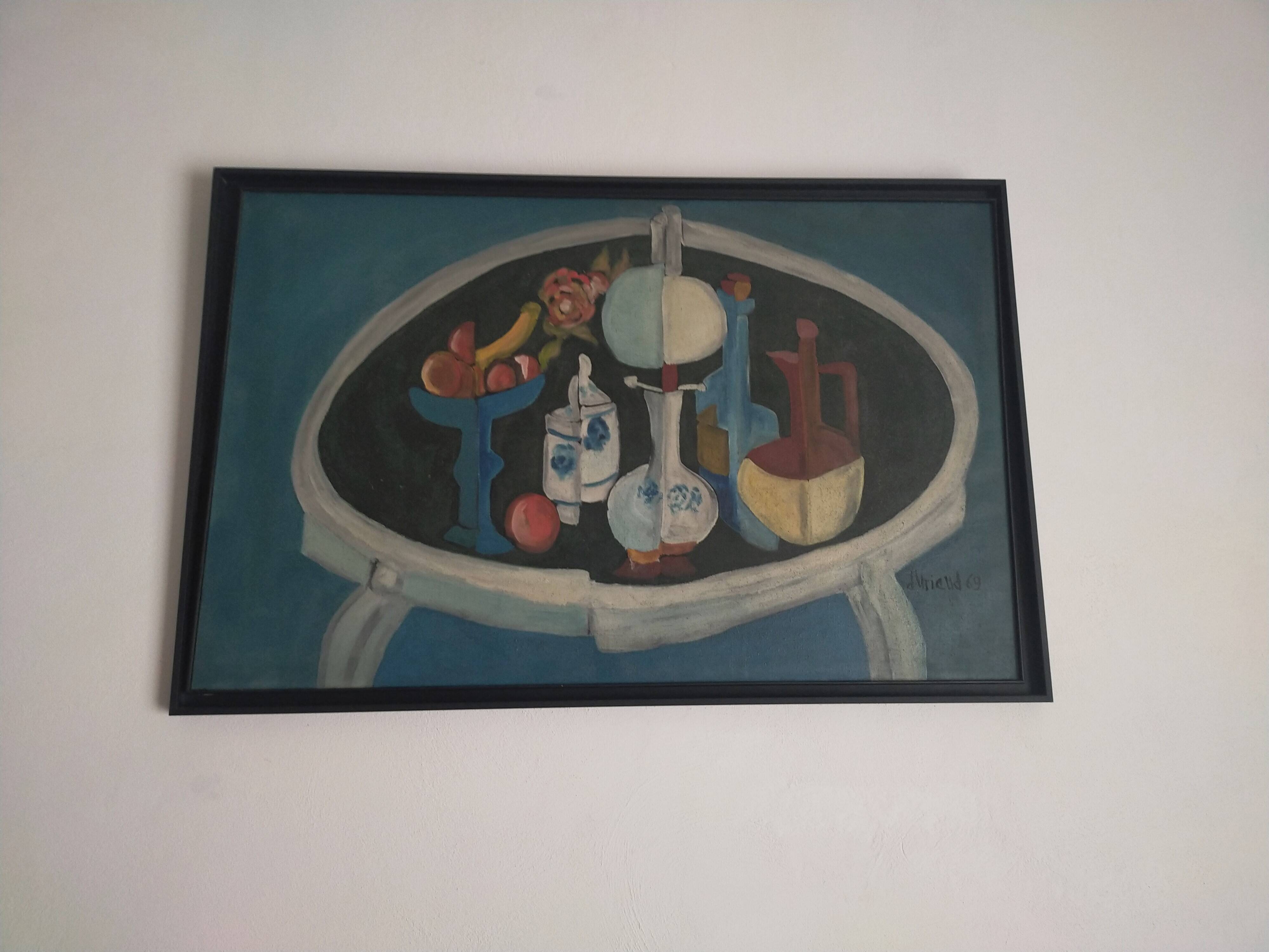 Christian Duriaud (1944) Large oil painting on canvas Still life with roses 69