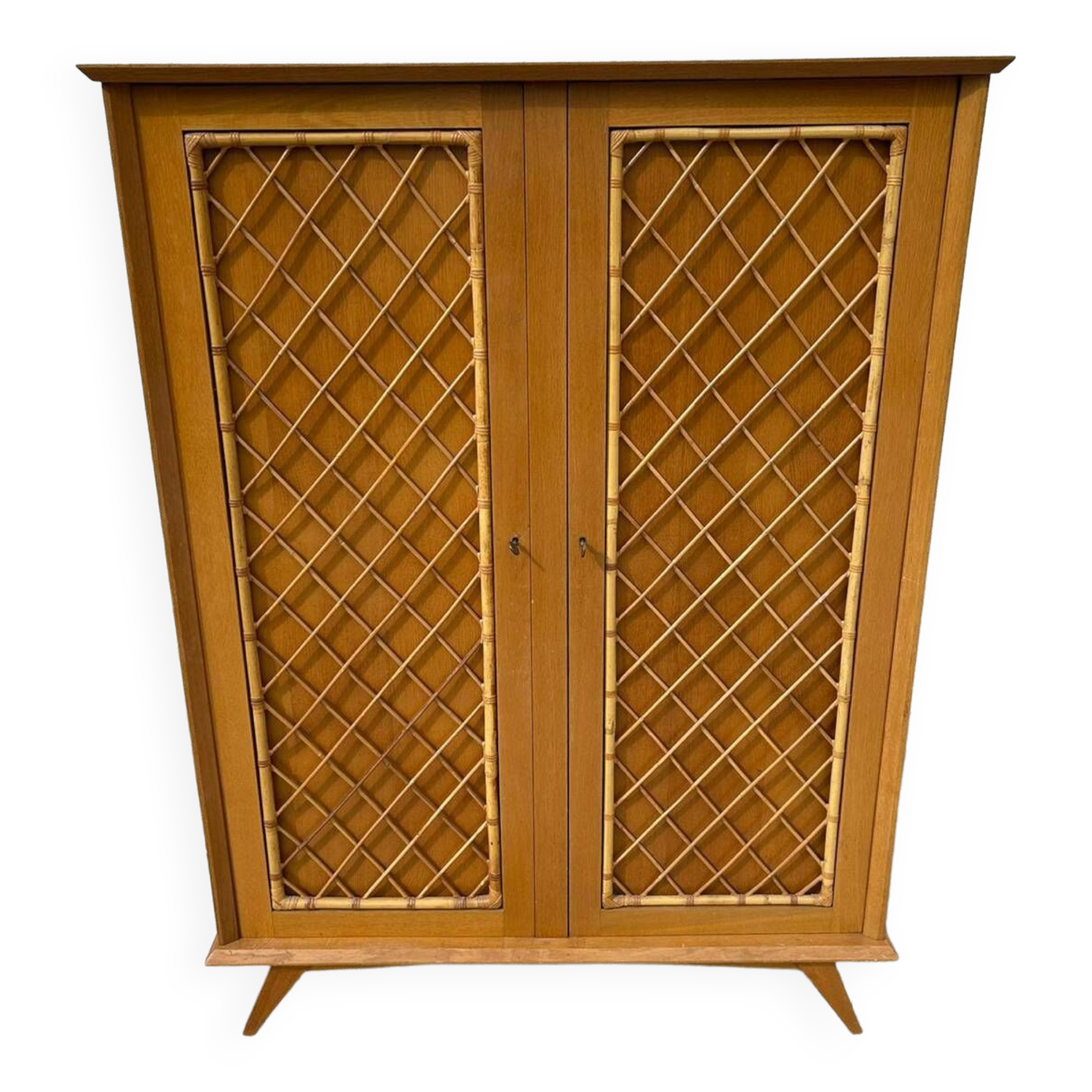 Rattan style wooden cabinet