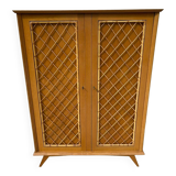Rattan style wooden cabinet