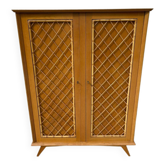 Rattan style wooden cabinet