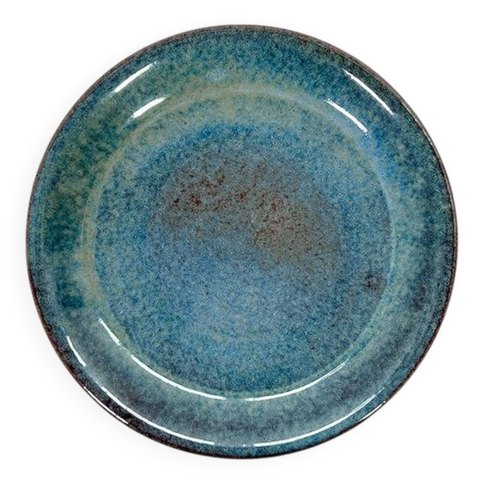 Small blue ceramic plate Signed JYL - Jean Yves Lemonnier