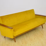 Velvet Daybed Sofa with fold-out function, 1960s