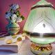 Table lamp globe vintage art deco glass