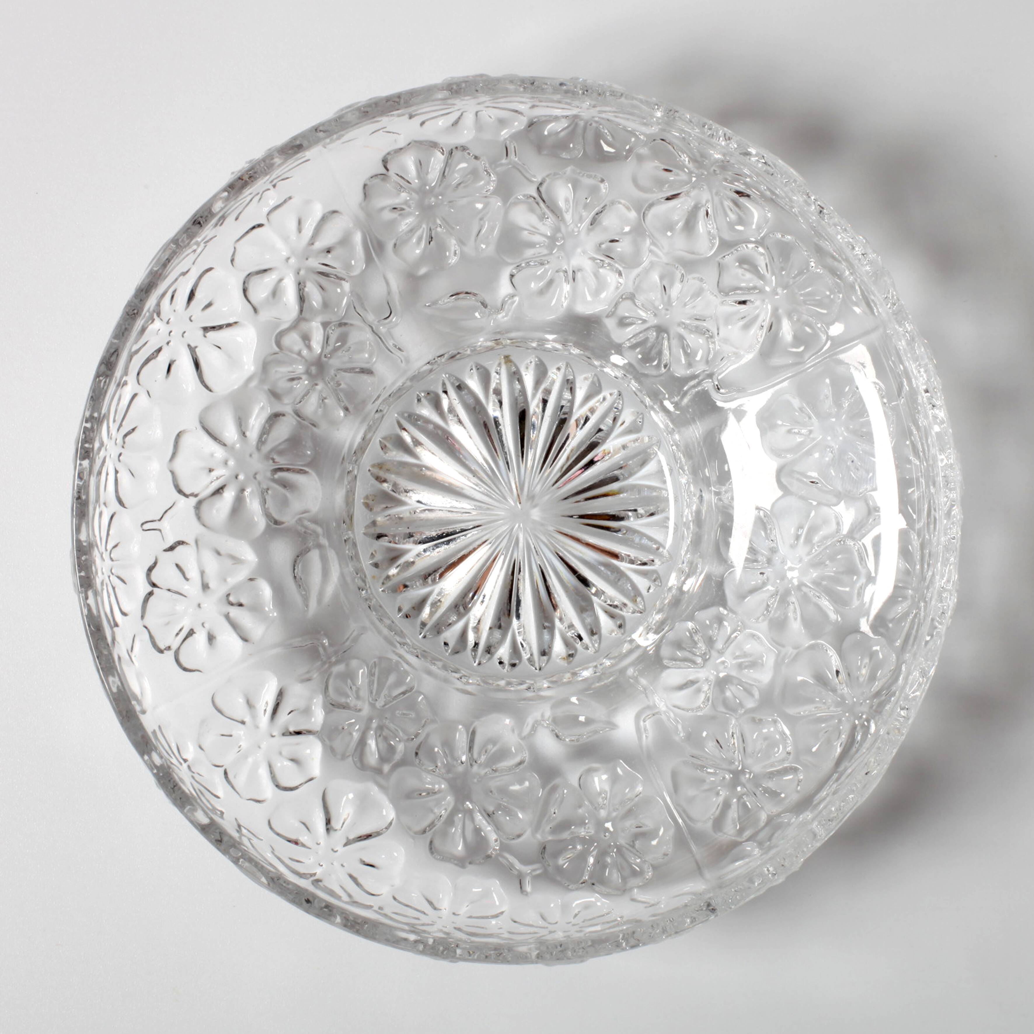 Glass Bowl: Mid-Century Floral Bohemia Plate, Sklo Union / 1960s
