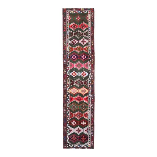 Tapis couloir vintage en laine et coton turc noué à la main 82x380