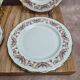 Set of 4 dessert plates French porcelain Digoin romantic floral gold decoration
