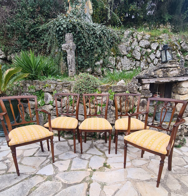 Mobilier de salon anglais en acajou vers 1900
