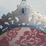 Mirror on foot, swivel, brass, mid-late nineteenth, rock style.